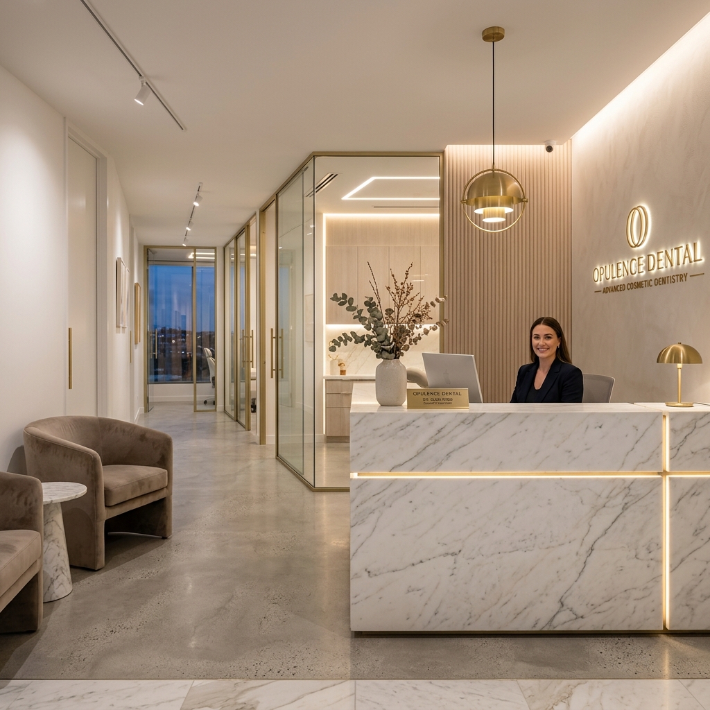 Luxury dental clinic interior treatment suite